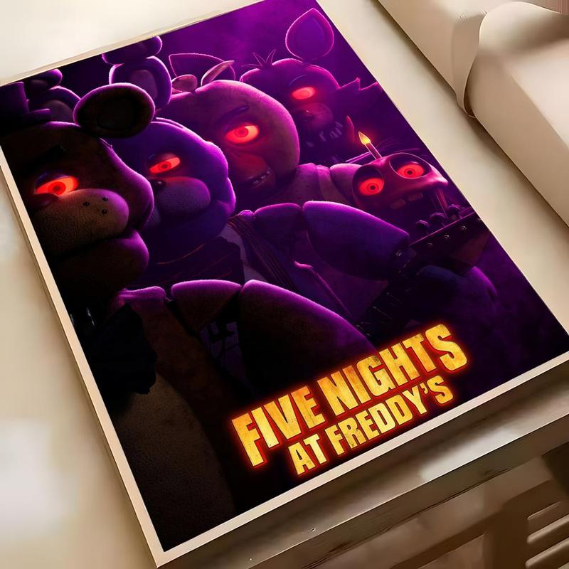 5 Nights At Freddys Poster Sticky Waterproof Wall Art High Quality Print Vibrant Cartoon Design Aesthetic Home Living Bedroom Decor Trendy Room Decoration Easy-To-Apply Gift Durable