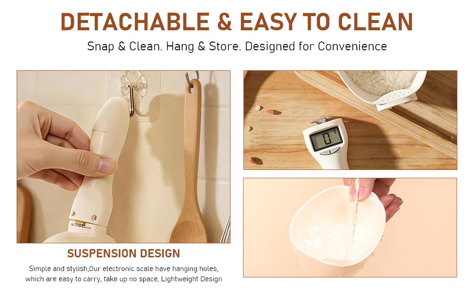 Digital Measuring Spoon Scale, 800g / 0.1g High Precision Electric Measuring Spoon with Led Display, Upgraded Multi-Functional Digital Food Scale, Removable Handle for Kitchen Gadgets and Daily Meals