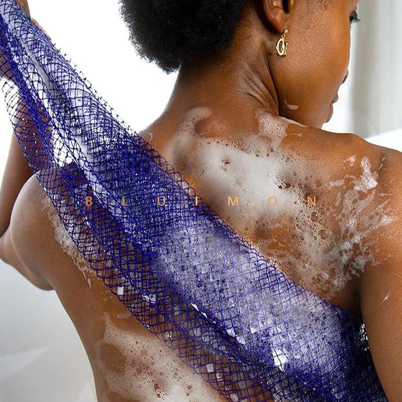 BLUIMON African Exfoliating Net Sponge - 100% Nylon, Ethically Sourced, Soft Knots for Radiant Skin, Quick Drying, Ideal for Travel, Sustainable Beauty Tool