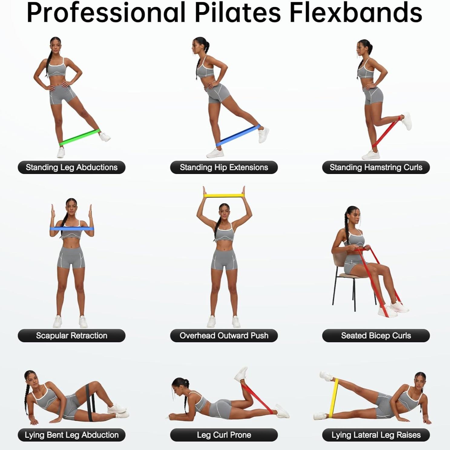 5-Piece Resistance Band Set with Door Anchor, Ankle Straps, and Carry Bag, Ideal for Home Gym Travel, Workout Bands 5-40 Lbs