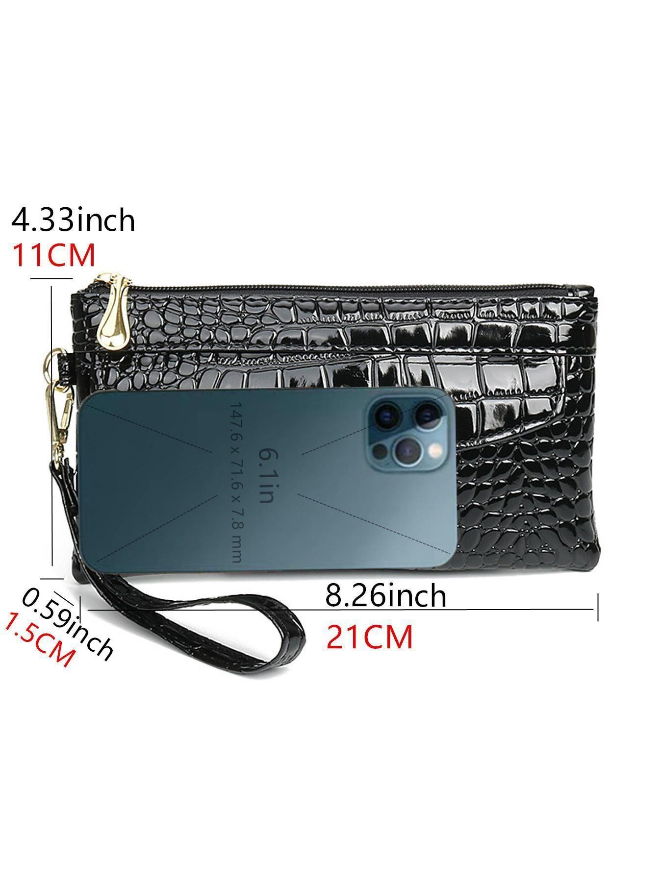 High-Quality PU Leather Women's Handbag, Multi-Pocket Design, Wrist Strap, Perfect for Work and Parties, Compact Wallet Bag, Fashionable Versatile Purse