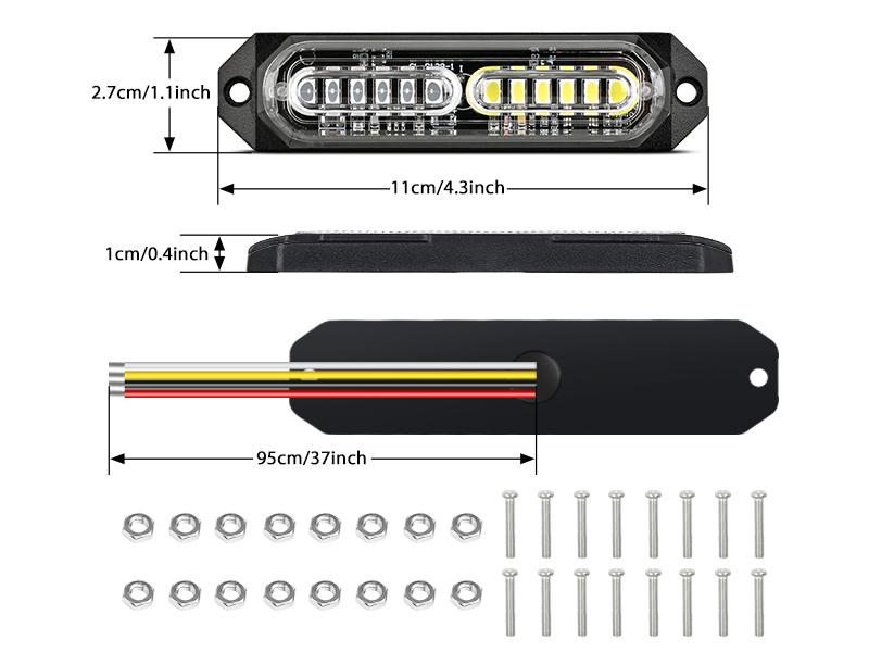 Nilight 8PCS Led Strobe lights 12LED Green white  Light 12V 24V Surface Mount Flashing Warning Hazard Beacon Lights Ultra Slim Sync Feature Mini Grille for Cars Trucks Off Road Vehicles SUV Auto Automotive  dealsforyoudays
