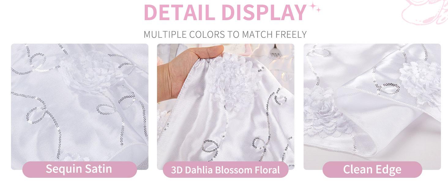 Fanqisi Rectangle Tablecloth White Raised Rosette Vintage Satin Tablecloths 60x102 Inch Birthday Table Cover for Wedding Anniversary Outdoor Ceremony Party Decorations