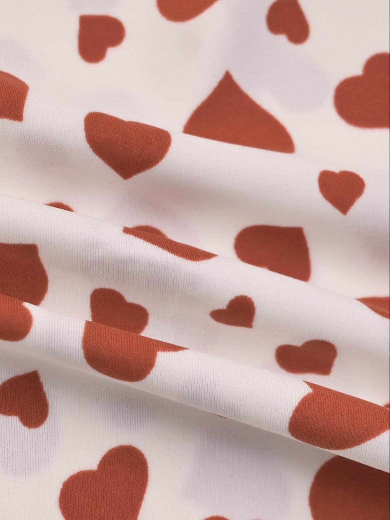 Women's Seamless Underwear Set, Leopard & Heart Patterns, Fitted Design, Comfortable Skin-Friendly Fabric, All-Season Wear, Seamless Panties Set