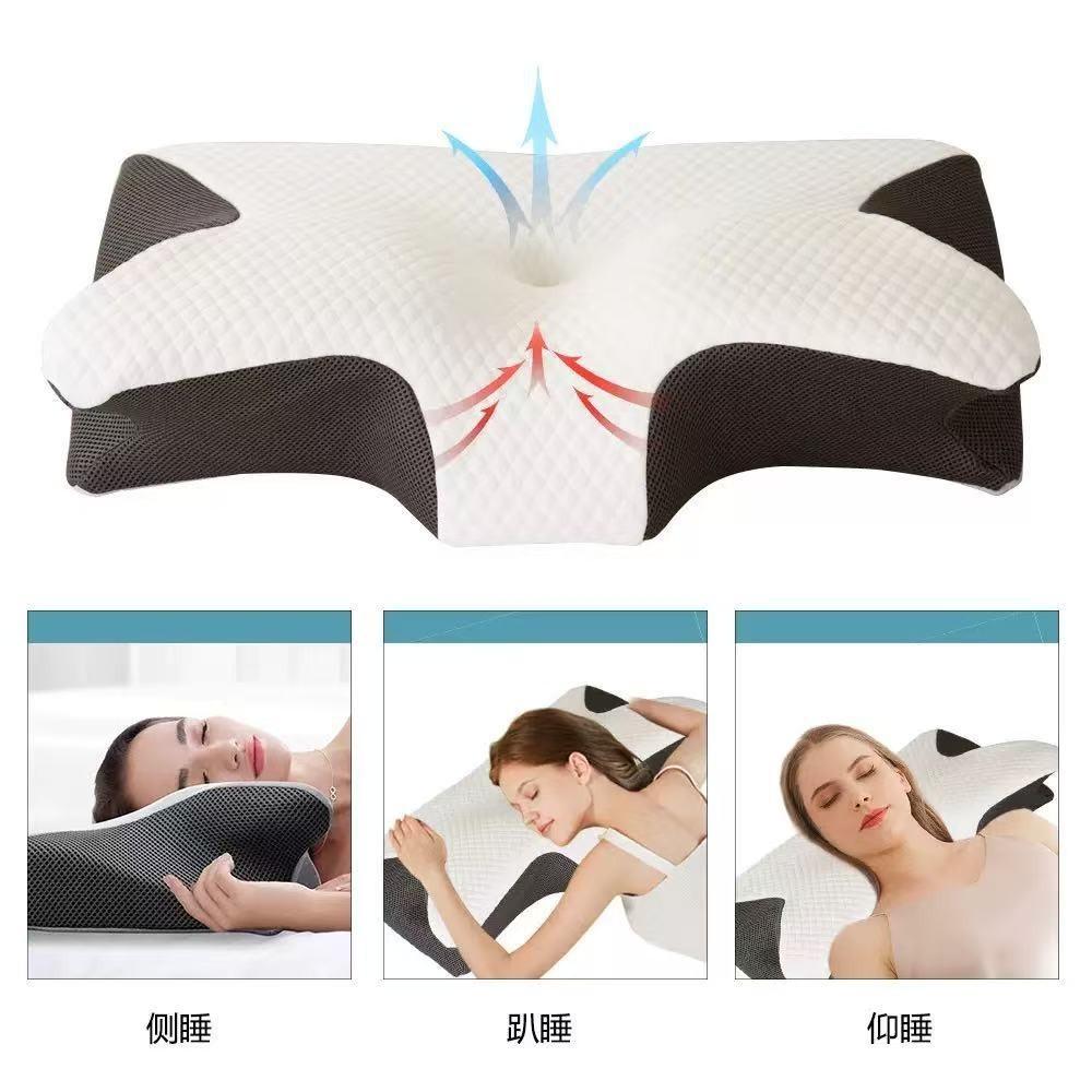 Ergonomic Memory Foam Cervical Pillow for Sleep, Odorless Contour Bed Pillow for Side, Back, and Stomach Sleeping Positions