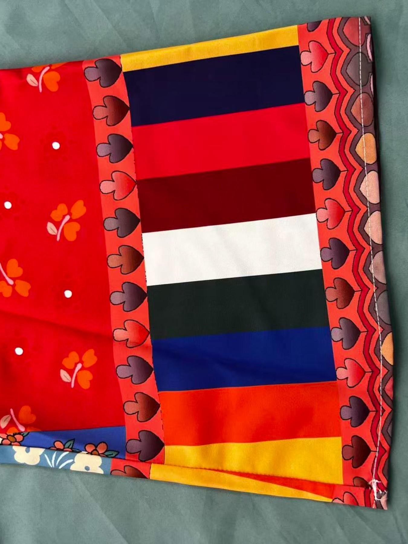 Middle Eastern High-End Custom Rainbow Geometric Totem Robe, Vintage Floral Light Luxury Abaya, Elegant Long Dress for Women