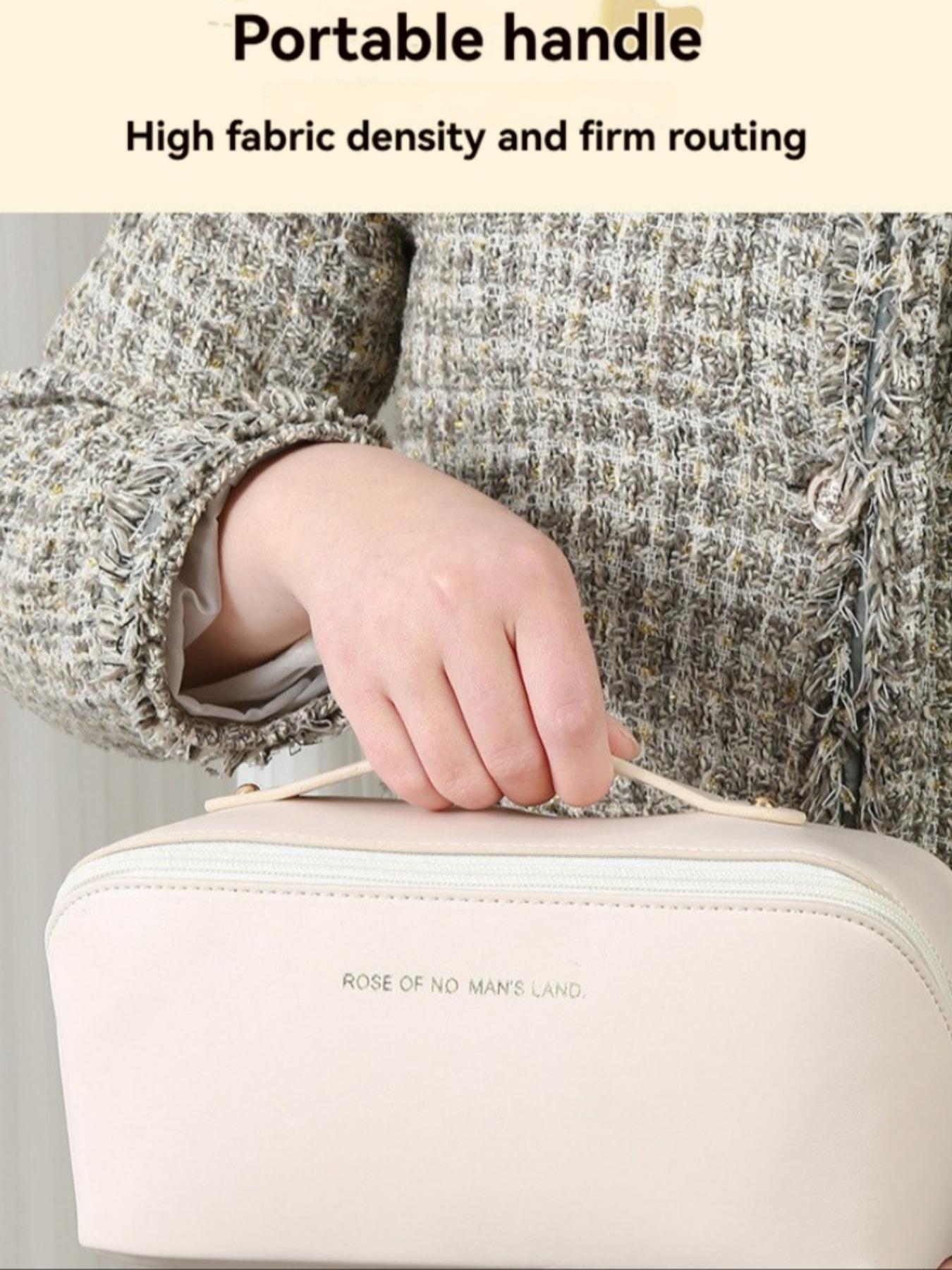 Multifunctional Waterproof PU Travel Toiletry Bag, Large Capacity Makeup Organizer, Portable Handheld Cosmetic Storage Pouch