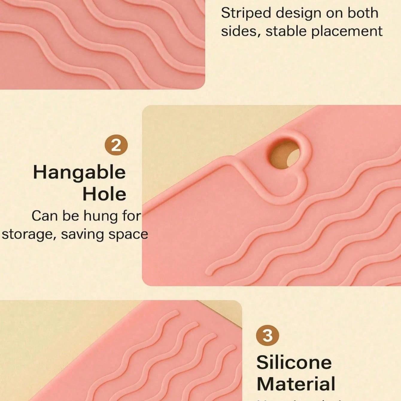 Organic Silicone Heat-Resistant Pad, Hair Straightener Storage Bag, Mini Iron Pouch, Curling Wand Holder, Travel Makeup Brush Rack