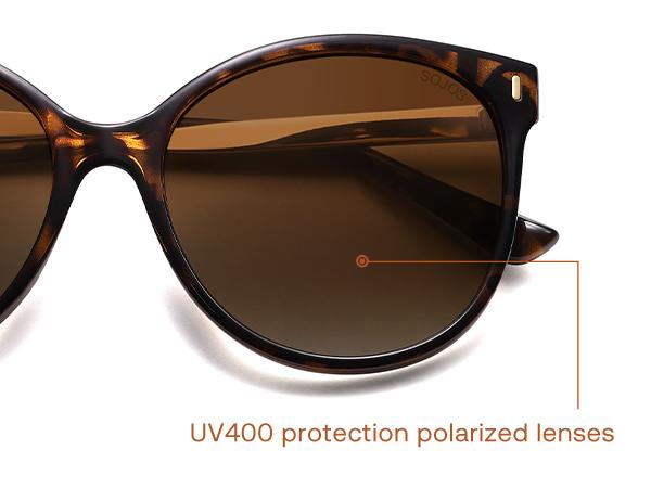 SOJOS Round Polarized Sunglasses for Women Men Oversized Trendy UV Protection Shades