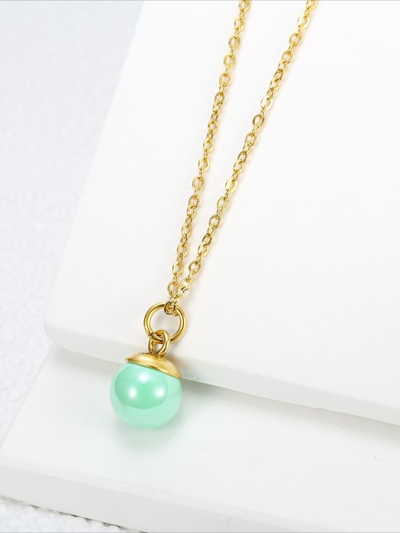 French Elegant Round Bead Necklace Made of Stainless Steel That Does Not Fade and Exudes A Sense of Luxury. Versatile for Daily Wear, Dates, and Dinner Accessories