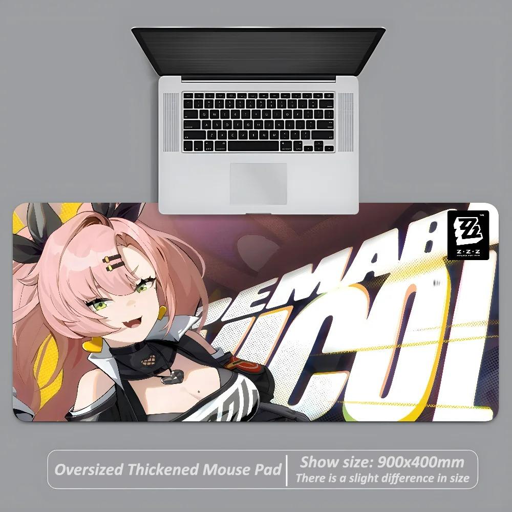 Game Zenless Zone Zero Nicole Demara Mousepad ZZZ Anti-Slip Mouse Pad Stitched Edges Mat Desk Laptop Gaming​ Keyboard Pad XXL