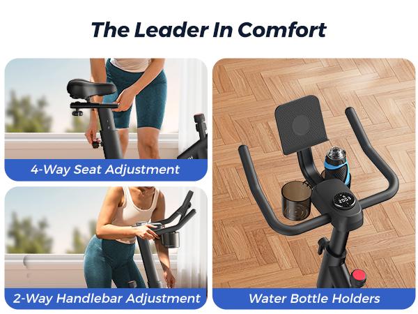 MERACH Exercise Bike for Home Stationary Bikewith New RPM Game Mode Enhanced ElectronicLED Monitor Silent Belt Drive and ComfortableSeat Cushion for Cardio Workout