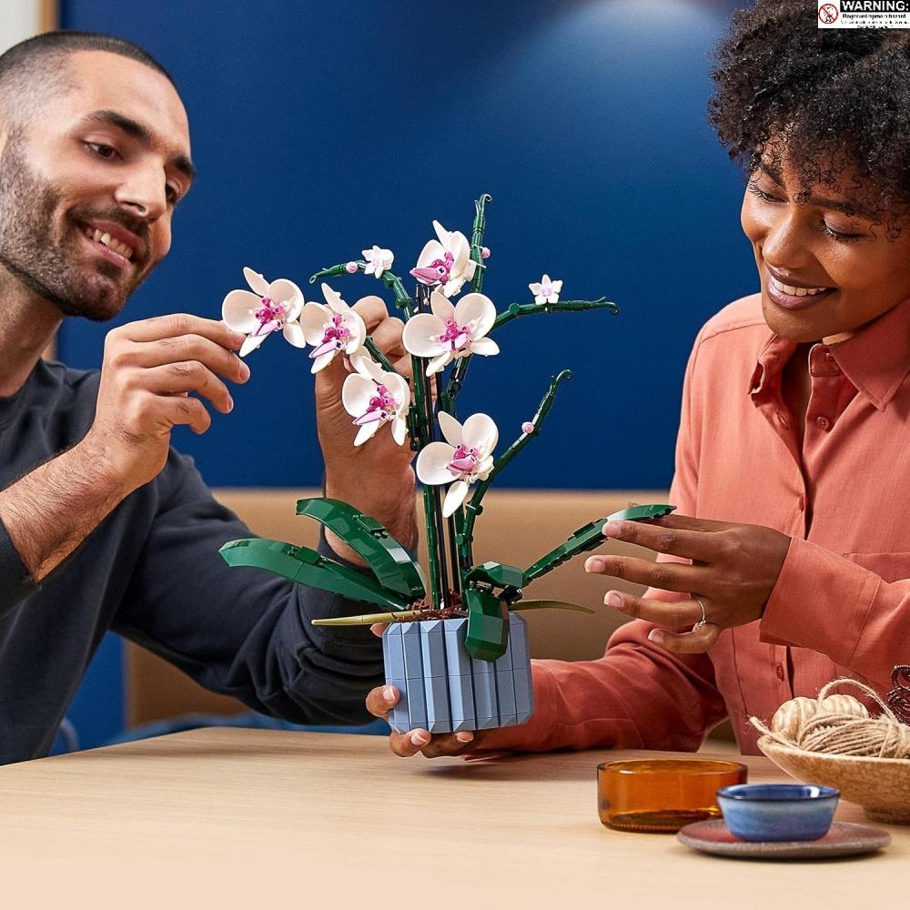 orchid set botanical collection flowers adult building kit fake orchid plant home decor flower mothers day gift for her  never wilt flowers desk ornament Orchid 10311  Orchid 608 Pieces Orchid Gift for Her
