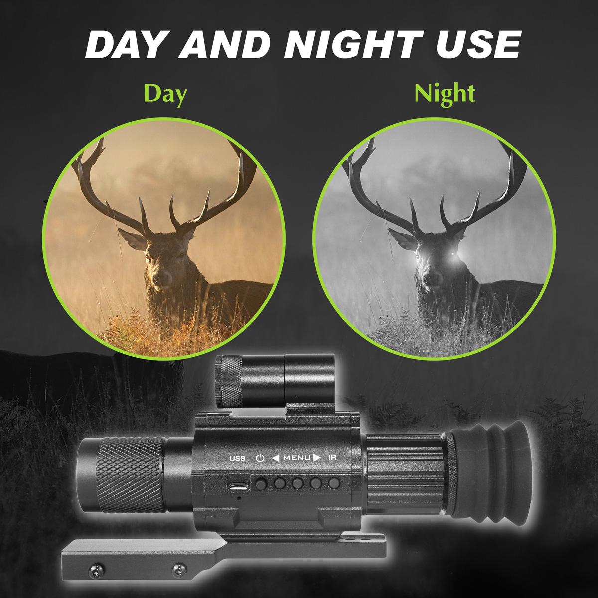 Digital Night Vision monocular Telescope，Day & Night Vision Monocular with 850nm IR Fixed 3X magnification, Camping Hunting Surveillance Wildlife Observation
