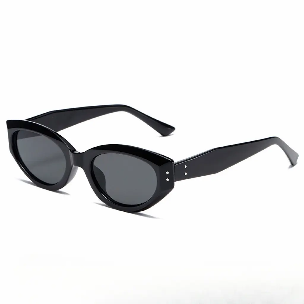 Retro Korean Style Cat Eye Sunglasses for Women, Trendy Small Face Oval Frame Fashion Shades, INS Street Style UV400 Protection Sun Glasses for Travel Daily Outfit