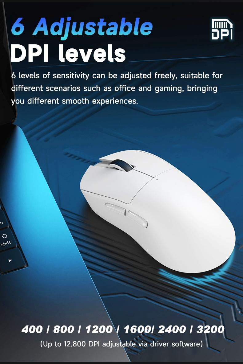 Mage Nj08 Tri-Mode Wireless Mouse, / Options, Ergonomic Design, Durable Build Quality, Ideal for Gaming & Office Use, Computer Gaming Mouse