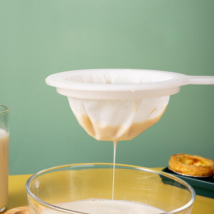 100/200/300/400 Mesh Nylon Sieve with Handle for Juice, Fine Mesh Strainer , Durable Easy Clean Filter,Soy Milk, Tea, Coffee & Kitchen Use