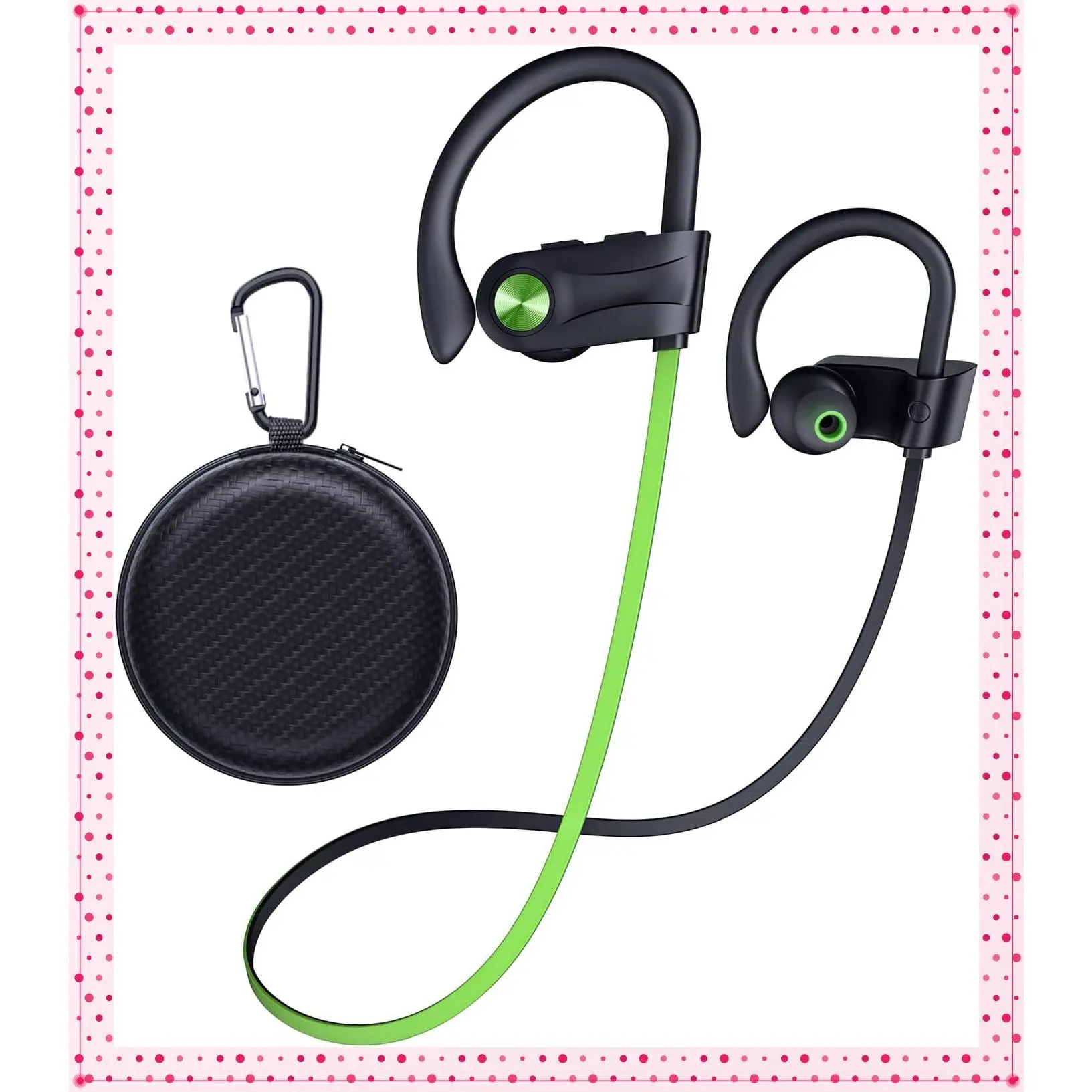 Bluetooth 5.3 Wireless Earbuds IPX7 Waterproof with 16Hrs Playtime, Stereo Bass, Mic and Earhooks for Sports, Running & GymGift