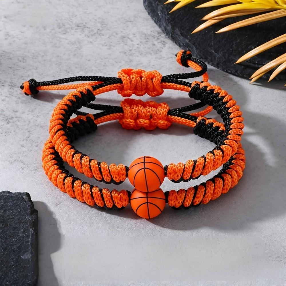 1PC Sports Theme Bracelets Set - Adjustable Hand-Knotted Nylon Cord, Durable Anti-Fray, Soccer/Basketball Design, Trendy Minimalist Wristbands, Perfect for Sports Players, Stylish Athletic Accessories, party decoration