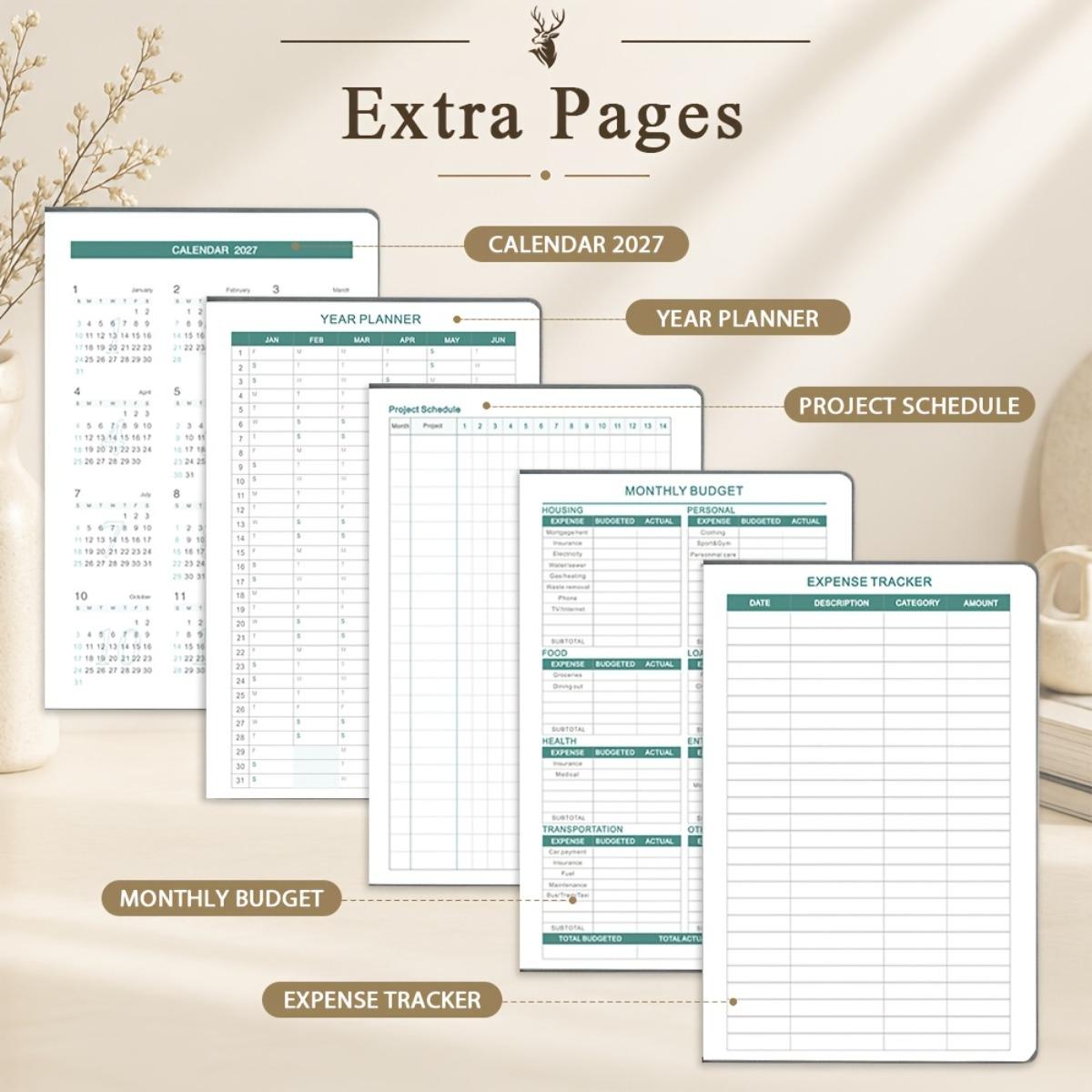 2027 Daily Planner Binder 400 Pages Includes Habit Tracker Monthly Daily Schedule Notebook Time Management Self Discipline Productivity Journal for Office School Goal Setting Agenda Supplies