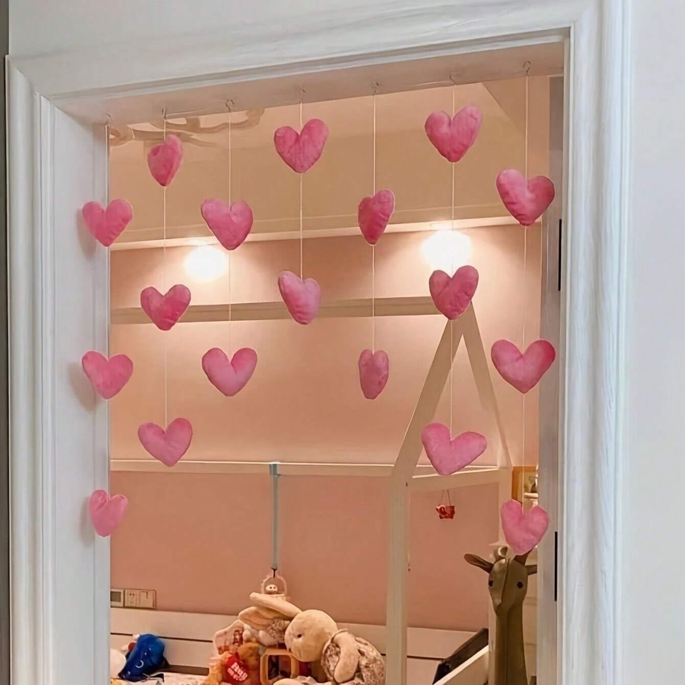Heart Shaped Door Hanging Ornament, 1 Set Heart Shaped Door Hanging Decoration, Hanging Decor for Home Living Room Bedroom, Room Decor, Home Decor, Door Decorations, Valentine's Day Gift Idea, Interior