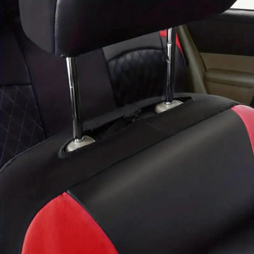 PU Leather Car Seat Covers for 2/5 Seats, Universal Car Seat Protectors, Suitable for Most Auto Truck Van SUV, Airbag Compatible, Protects Against Spills & Scratches, Car Interior Kit, Car Accessories, Auto Accessories, Black/Red/Gray Front & Rear Covers