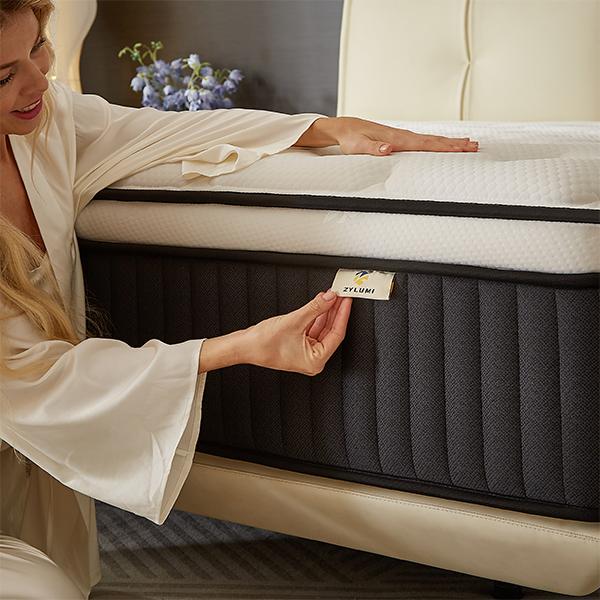 ZYLUMI Orthopedic Memory Foam Mattress – Back Pain Relief, Motion Isolation, Pocket Springs, 100-Night Trial | Pressure Relief for Side Sleepers and Couples，CertiPUR-US and Oeko TEX Certified