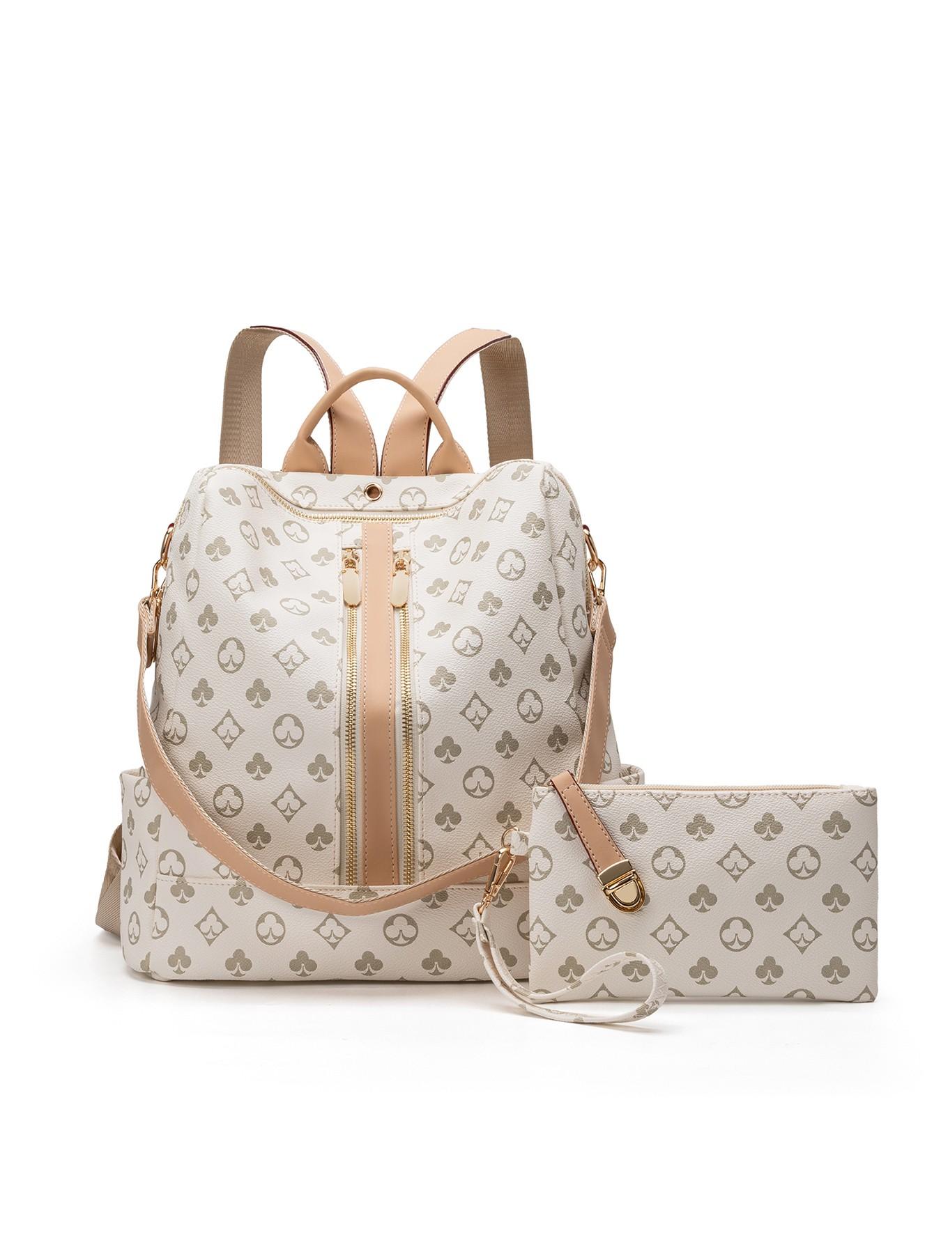 Fashionable Geometric Pattern Backpack & Wallet Set, Large  display picture 2