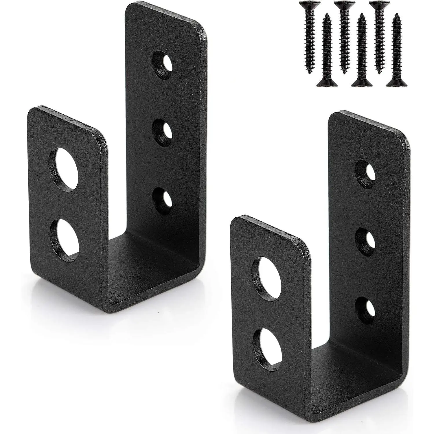 2x4 (1.5x3.5 inch) Door Barricade Brackets (2 pcs) | Drop Open Bar Holder Steel U Bracket for 2 by 4 Lumber as Security Door Reinforcement, Door Jammer, Tool Hanger for Home, Barn, Shed, Garage, Gate