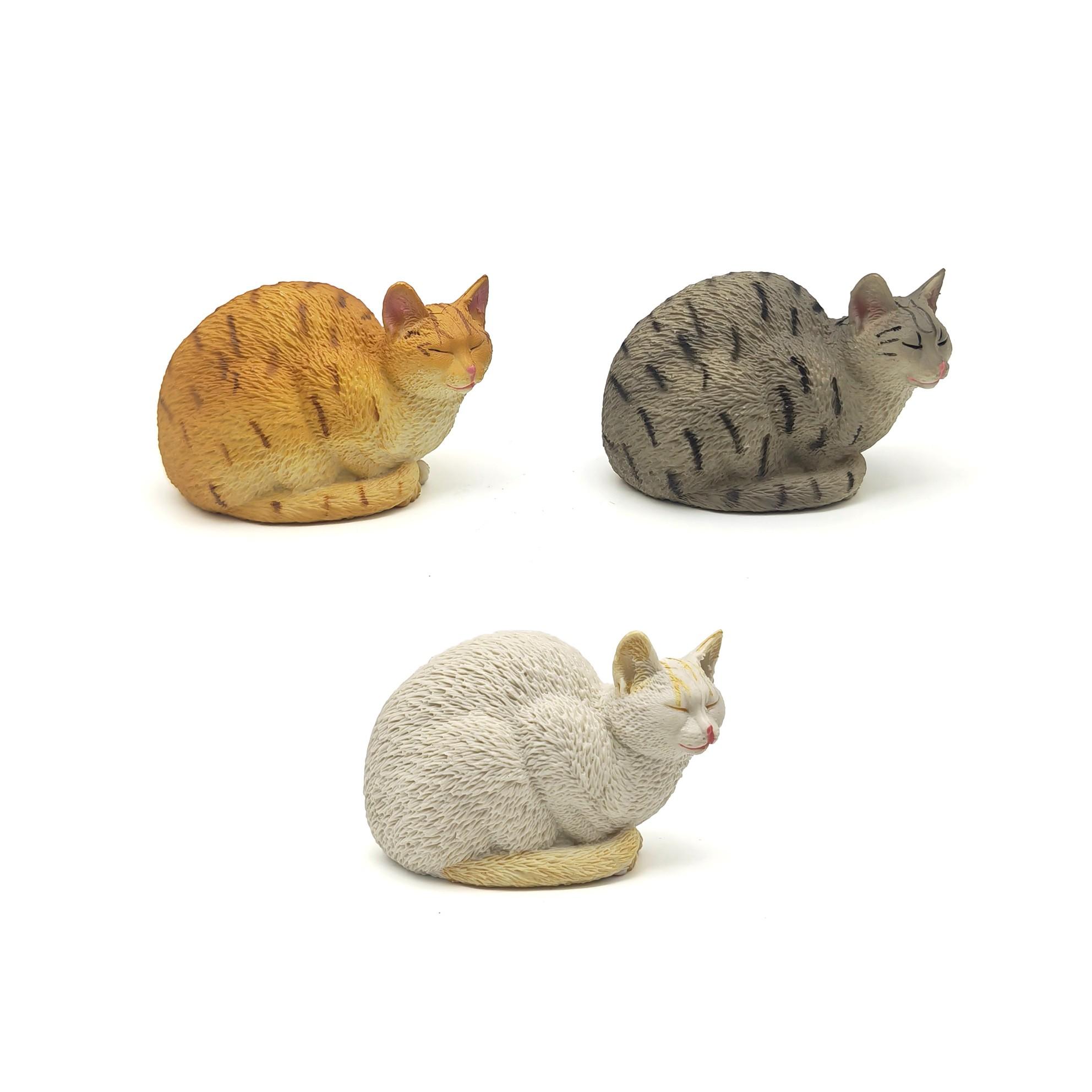 Cute Cat Figurine Statue Unique Design Solid Cat Model for Garden Decor Office Desk Bonsai Decoration Mini Animal Park Scene