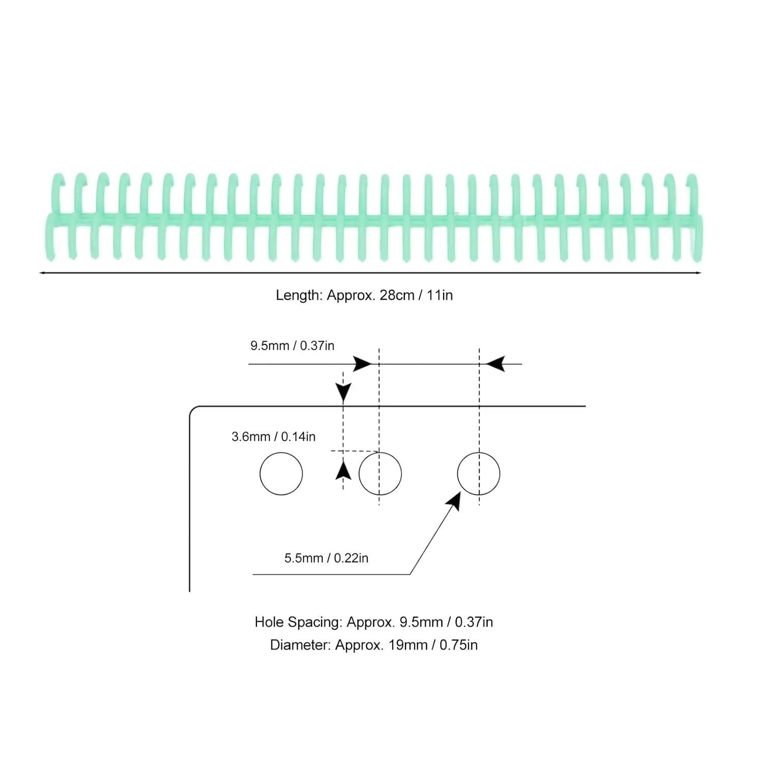 5 Counts Colorful Plastic Comb Binding Spine – 30-Ring Book Binder for Reports, School & Office Documents