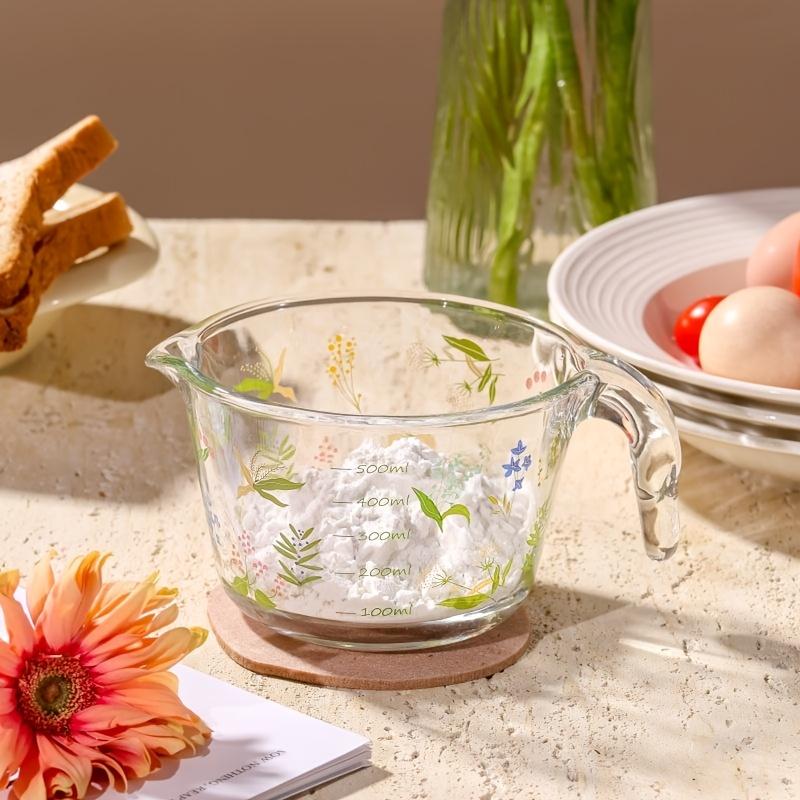 Glass Measuring Cup with Handle | Heat-Resistant Food Grade | Ideal for Baking, Mixing Eggs, Milk & Cooking