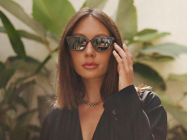 SOJOS Polarized Narrow Square Cateye Sunglasses for Women Retro Trendy Driving Glasses