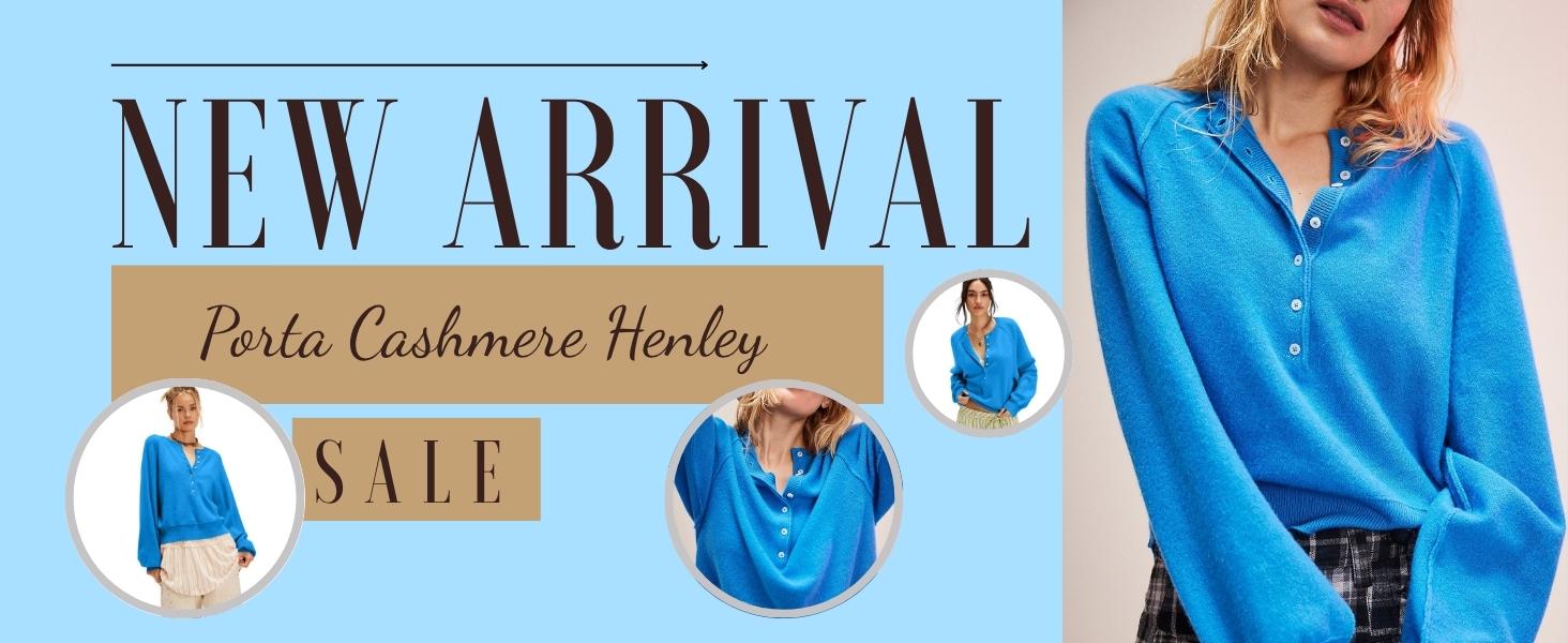 SCUSTY Womens Long Sleeve Knitting Sweater Tops Half Button Sweaters Henley Neckline Casual Lightweight Solid Pullover Knitting Knitting