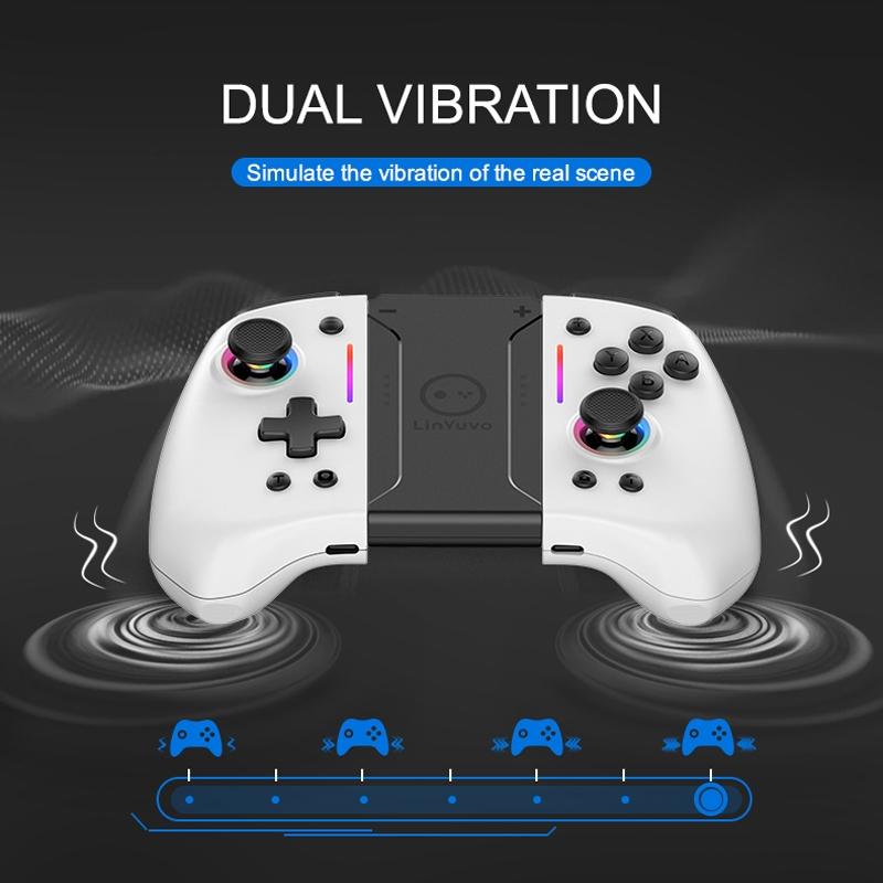 Wireless Bluetooth Control For Nintendo Switch & OLED & Lite Gamepad Controller Gaming Command Mando Game Pad Accessories Wireless Game Controllers Hall effect joystick Console Joystick RGB light macro six axis motion Kit Digital Wireless Controller
