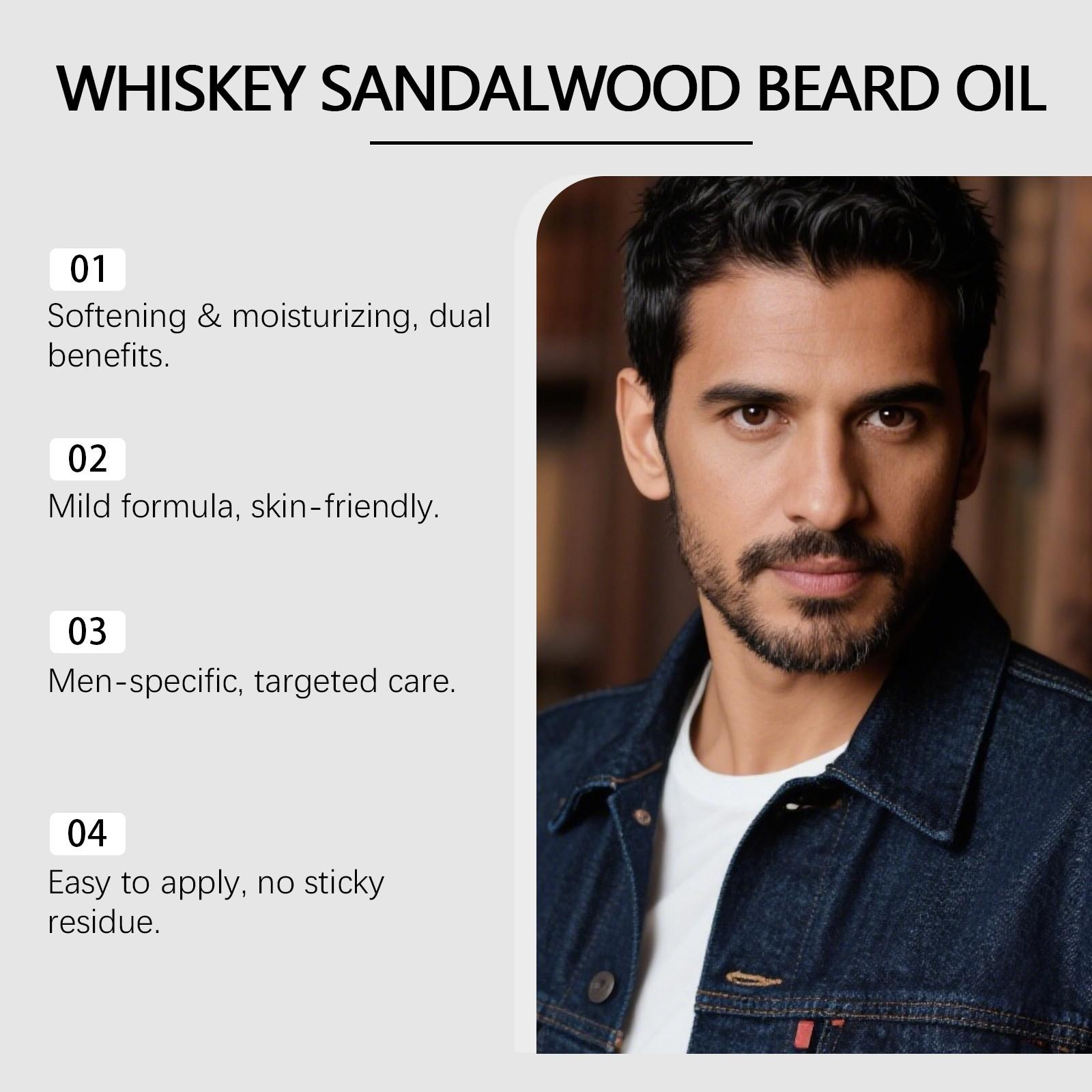1 Piece/2 Pieces Men's Beard Care Essential Oil, Gentle Formula with Vitamin E, Rosemary Extract, Castor Oil, Daily Softening,