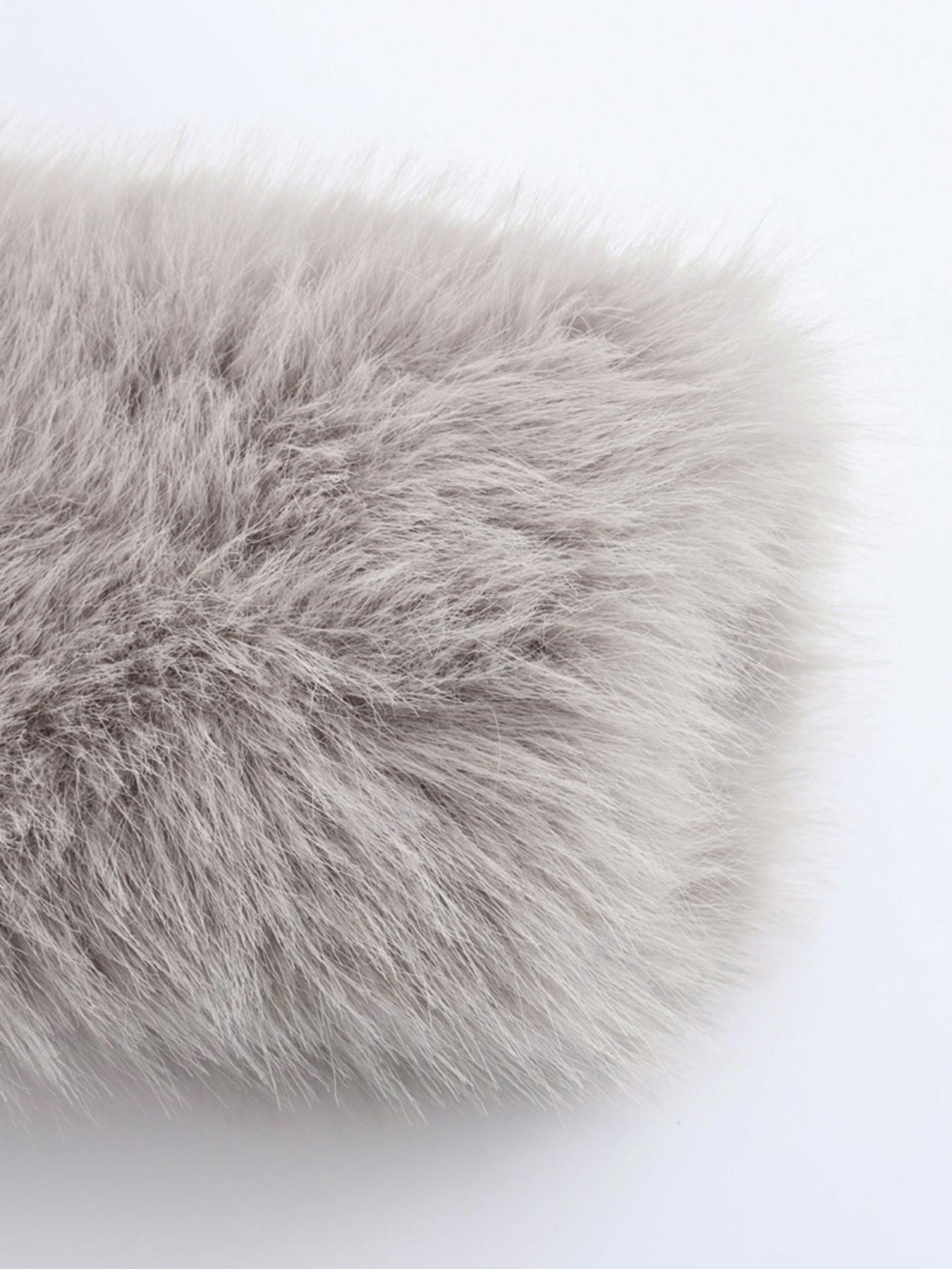 Women's Elegant Solid Color Wide Collar Zipper Closure Plush Warm Coat, Stylish Everyday Outerwear for Fall & Winter Seasons