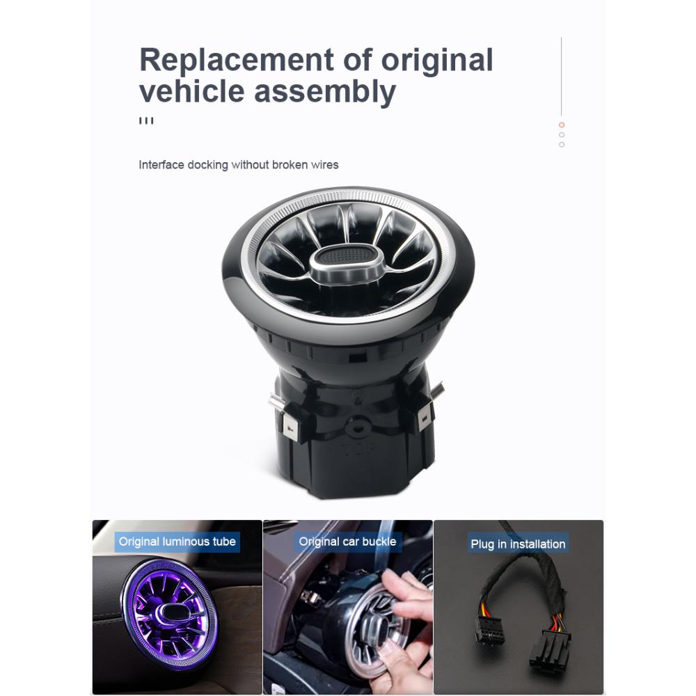 64 Colors RGB Factory-Match Special LED Turbine Air Vent Cover for Mercedes Benz E-Class (W213) - Vehicle Control, Automotive Atmosphere Lamp, Recessed Interior Decoration, Car Light Embellishments, Backlit Speaker Trim Panels, Gift for Boyfriend, Car Atm