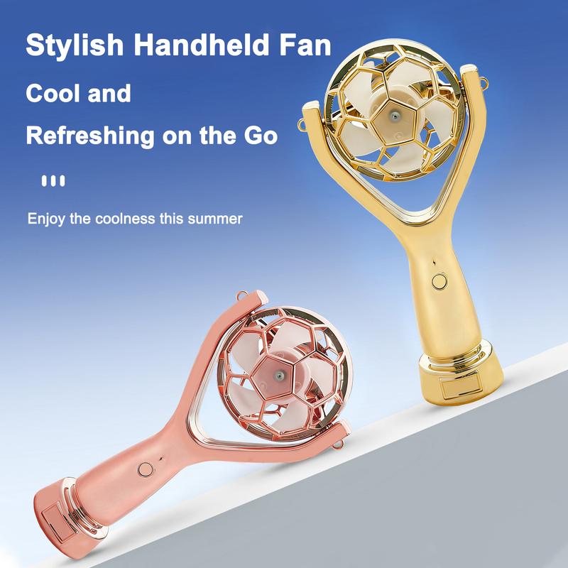 Golden World Cup Soccer Trophy Handheld Fan | Portable Rechargeable Fan for Soccer Fans | TikTok Viral Sports Carnival Fan