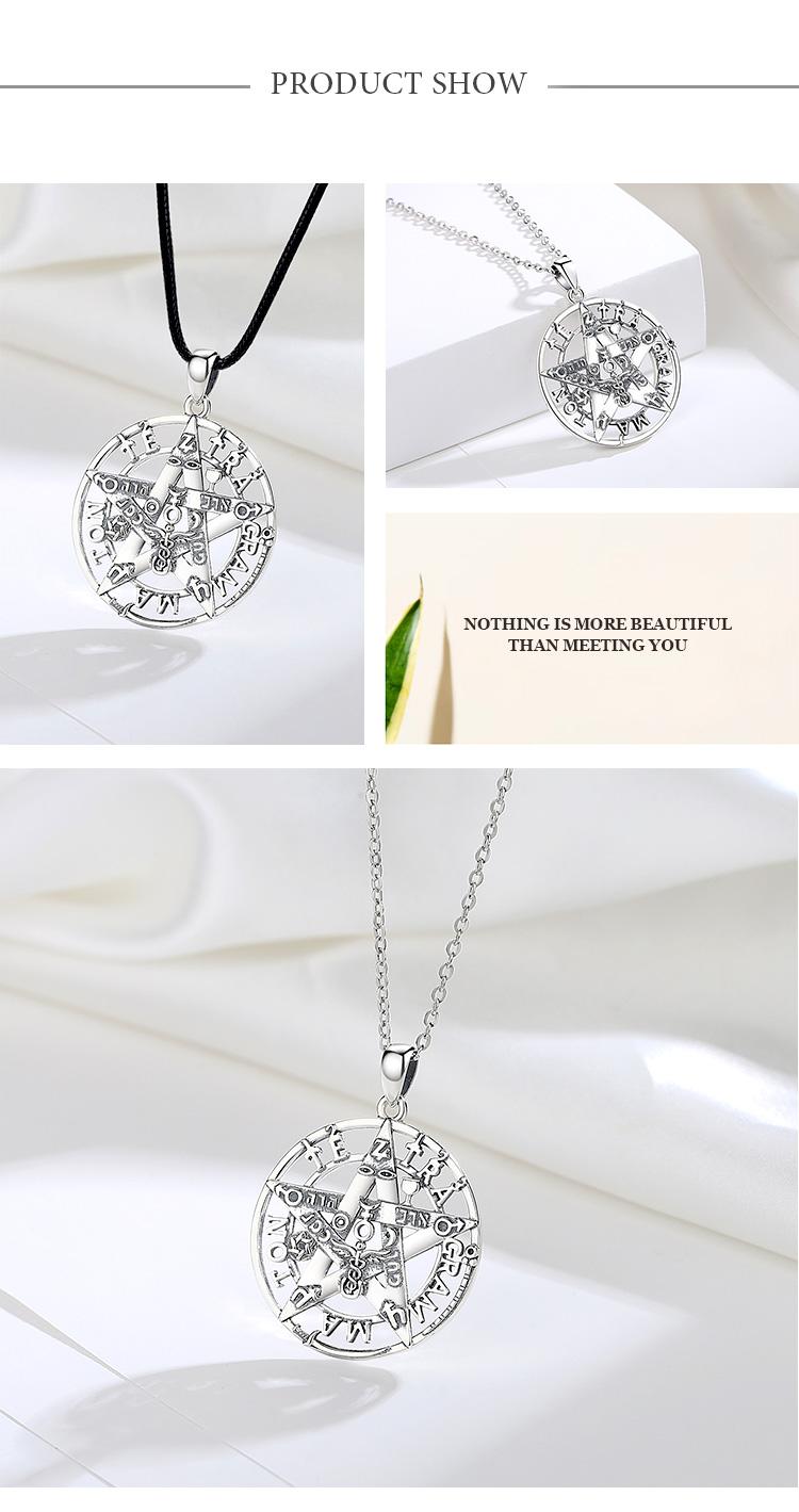 Vintage 925 Sterling Silver Tetragrammaton Necklace, Spiritual Pentagram Pendant with Hebrew Script, Amuleto de Proteccion, YHWH Jewelry Gift Vintage 925 Sterling Silver Tetragrammaton Necklace, Spiritual Pentagram Pendant with Hebrew Script, Amuleto de Proteccion, YHWH Jewelry Gift