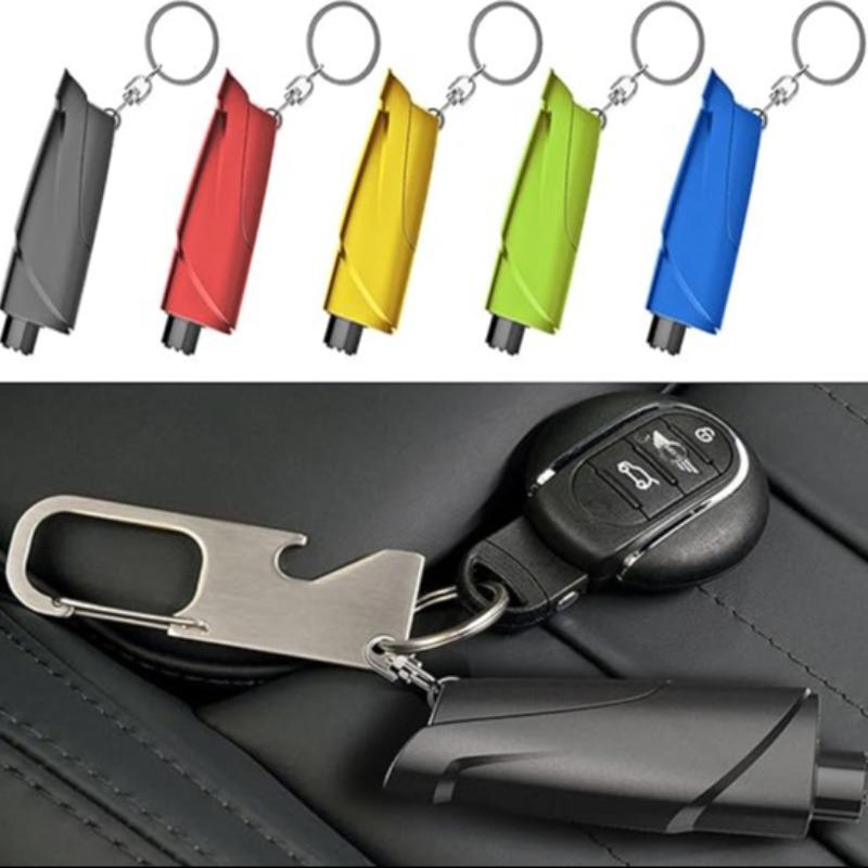 Car Window Breaker Keychain, Glass Shatter Tool, Seatbelt Cutter, Emergency Escape Kit, Underwater Safety Hammer, Car Accessory, 3-In-1 Car Survival Gear