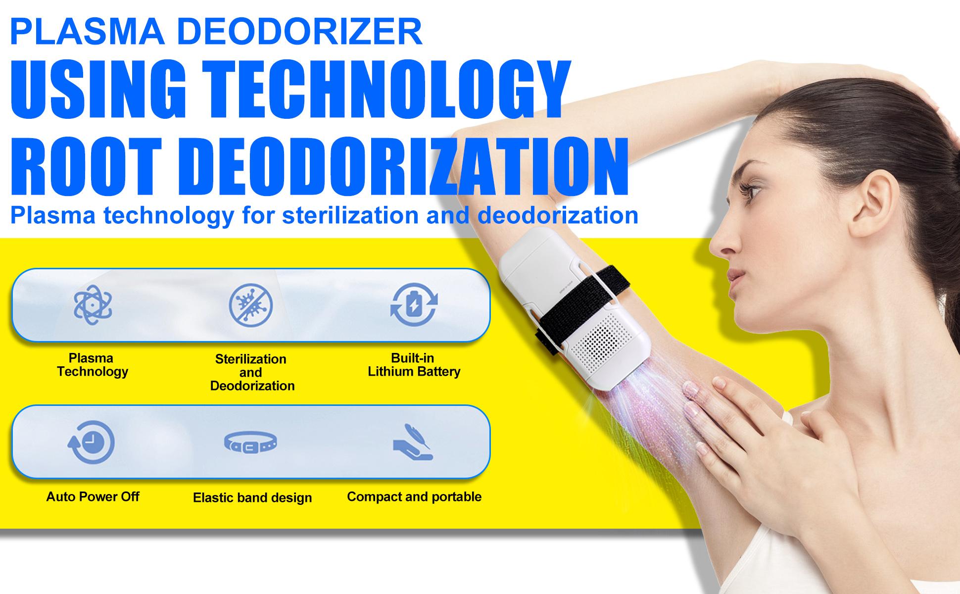 Plasma Underarm Odor Remover Device for Men & Women, Armpit Odor Eliminator for Body Odor & Hyperhidrosis, Rechargeable Chemical-Free Deodorant Device for Sweat & Odor Control, Portable for Gym Travel Daily Use