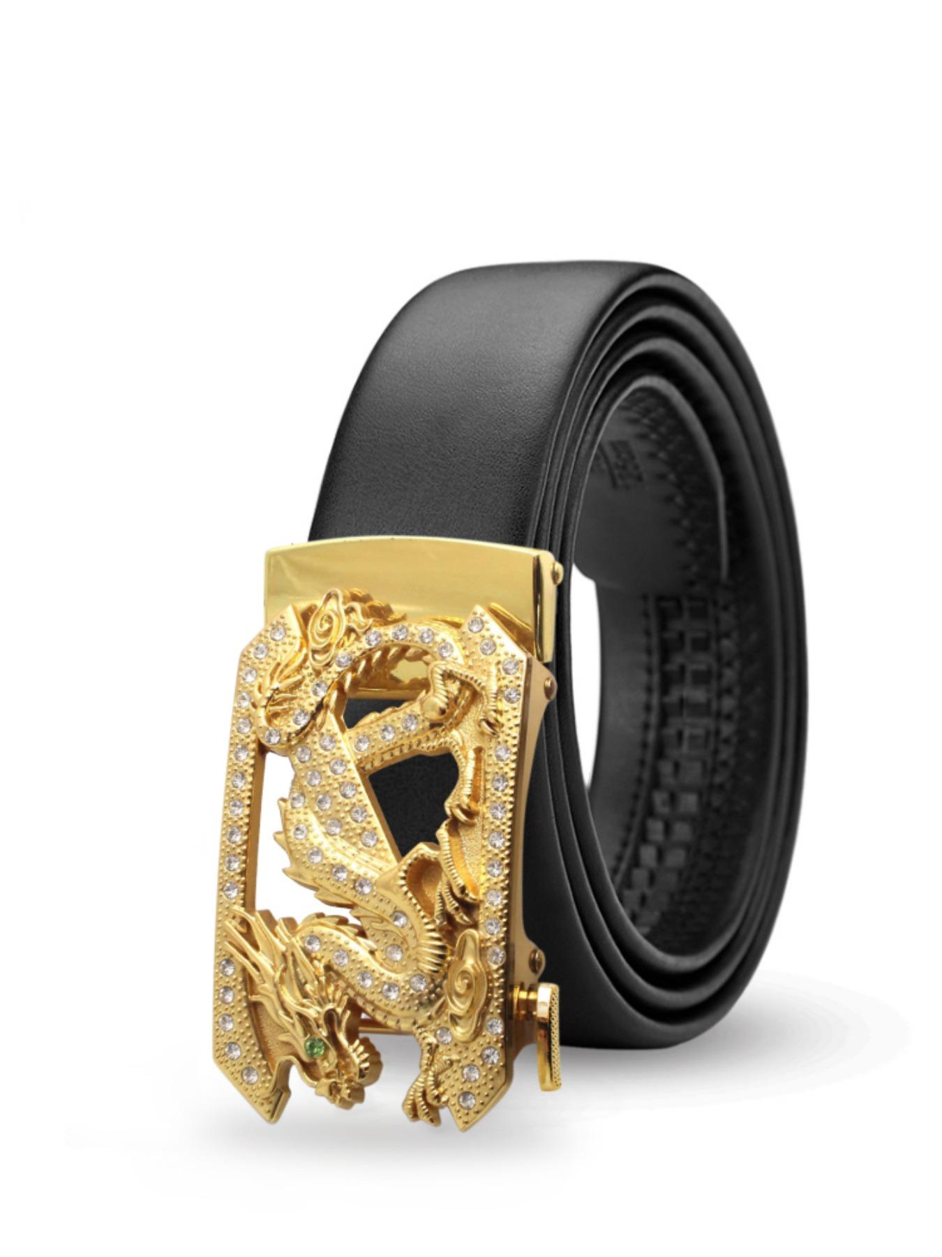 Men's Dragon Pattern Automatic Buckle Belt, Fashion Belt for Party, Daily Clothing Decor, Trendy All-match & Exquisite Belt for Birthday Gift