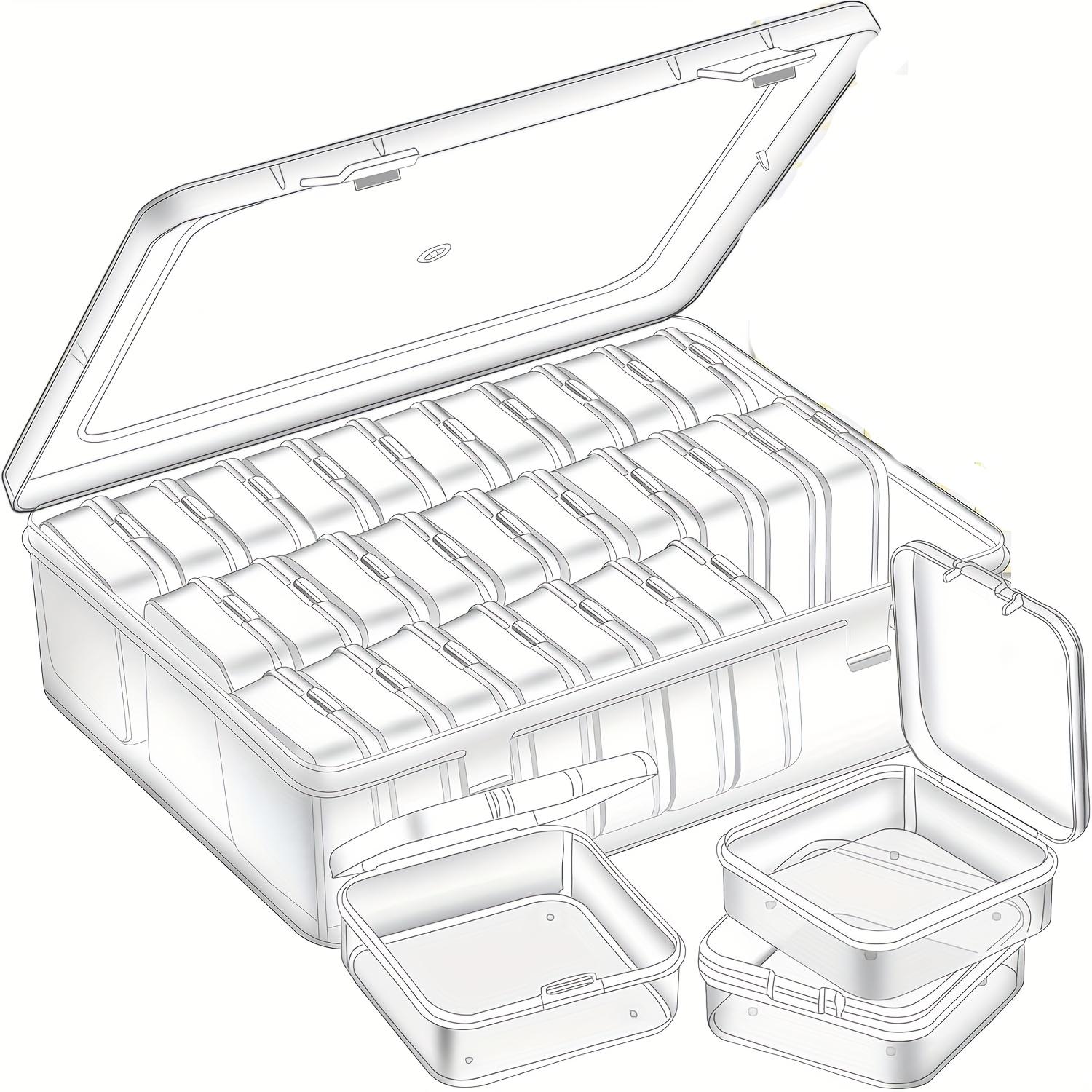 1 Set 30 Compartment Clear Plastic Stackable Drawer Storage Box Thickened Jewelry Bead Organizer Portable Craft Supplies Container for DIY Beading Hair Accessories Christmas Thanksgiving Gift