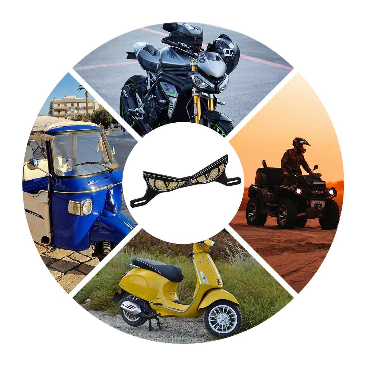 LED Motorcycle Headlight Devil Eye Cat Eye Dynamic Tail Light Car Tail Decorative Lamp Strobe Eagle Eye Lamp Motorcycle Led Lights Exterior Accessories