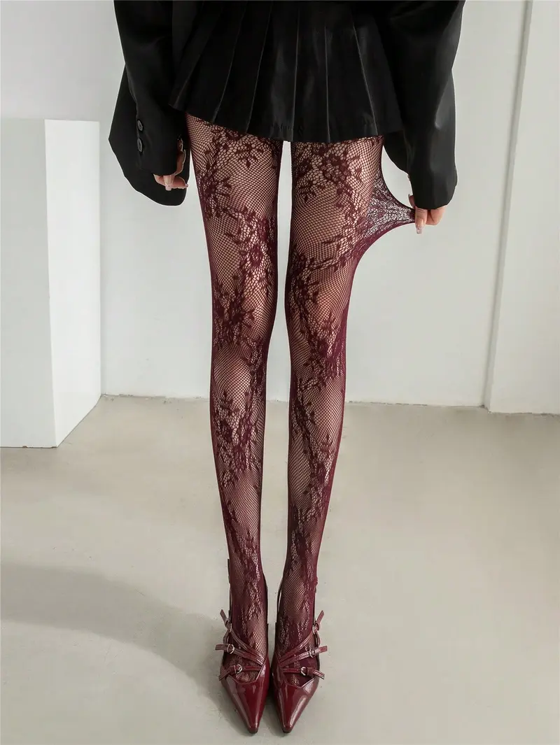 New Sexy Floral Slimming Stockings, Millennial Retro Pattern, Hot Girl Women's Versatile Thin Pantyhose