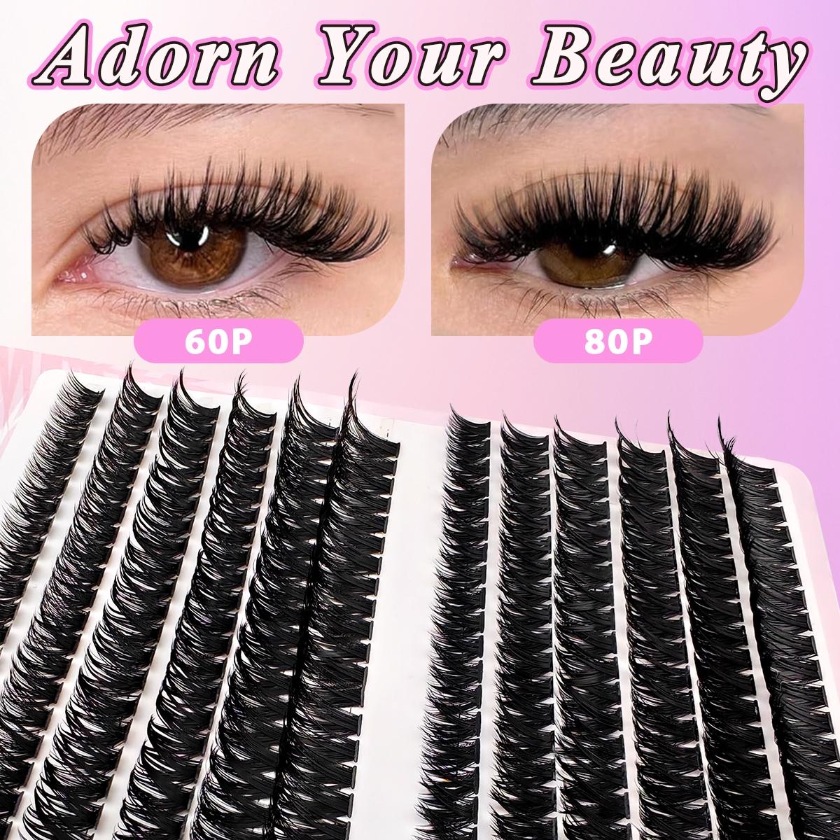 Mixed Size False Eyelashes Lash Clusters Waterproof Kit, 240pcs/set Natural Look Eyelashes Extensions, Faux Cluster Lashes, Volumized Fake Eyelashes for Eye Makeup, Lashes Extension Kit, Mini Makeup, Cluster Lashes Kit, Lightweight Cosmetic