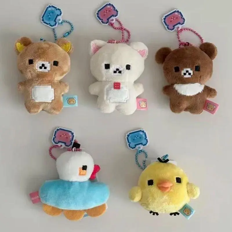 Cute Rilakkuma Series Plush Toy Cartoon Kiiroitori Plush Keychain Kawaii Anime Peripheral Backpack Pendant Friend Christmas Gift