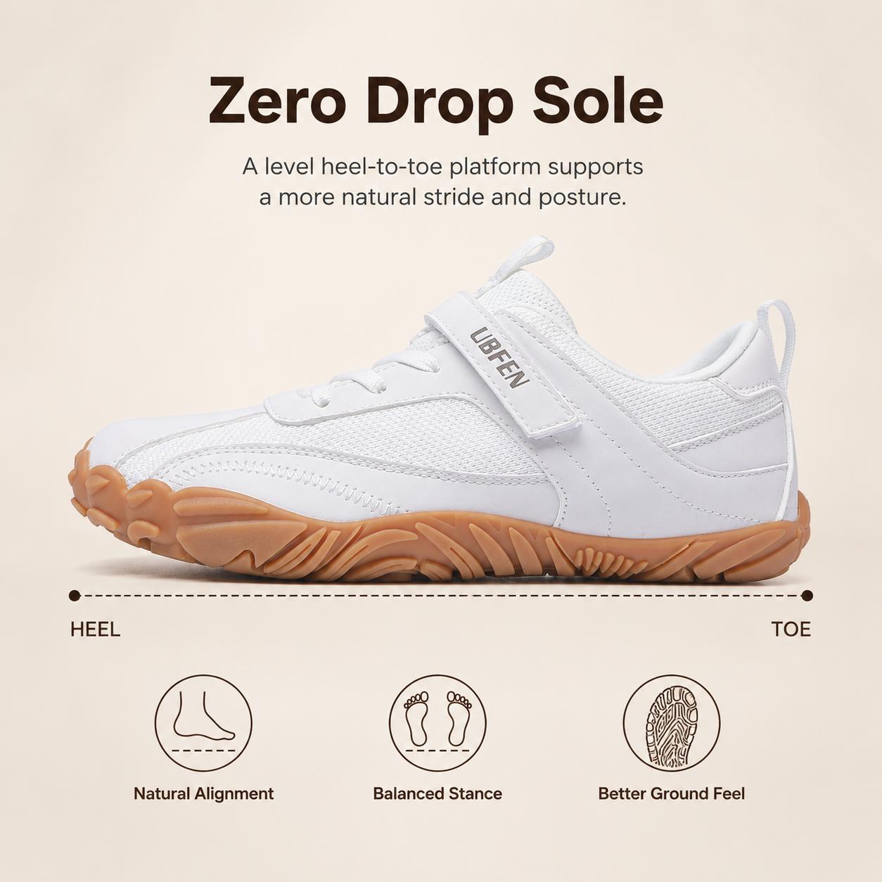 UBFEN Women's Barefoot Athletic Casual Sneakers - Wide Toe Box, 0 Drop, Adjustable Fit, Flexible, Cushioned, Lightweight, Grip Outsole for Work & Casual Wear,back to school,back to school haul