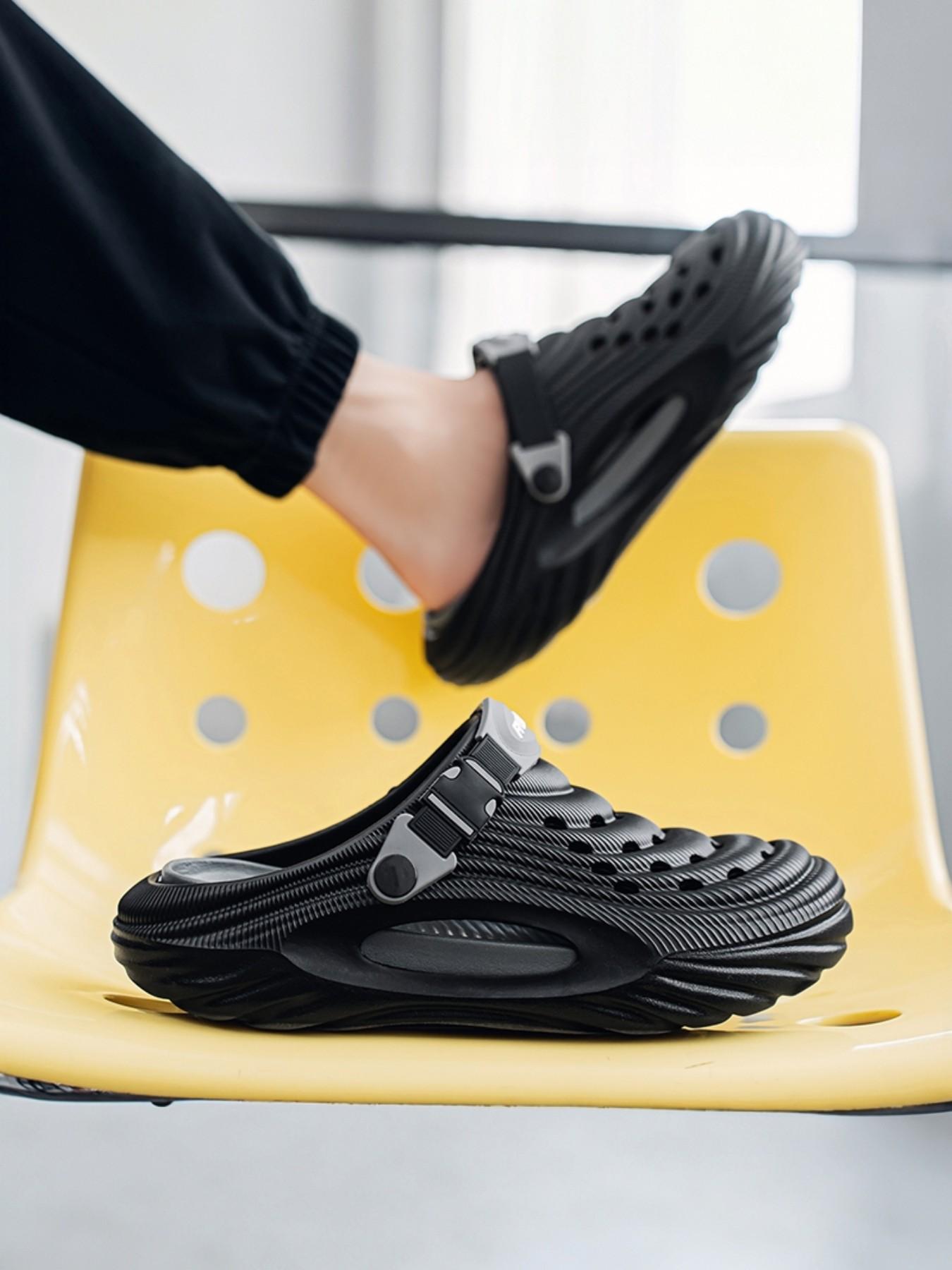 Men's Breathable Anti-Slip Thick Sole Slippers, Eva Wrapped Head Soft Bottom, Indoor Outdoor Use, All-Season Universal Fit